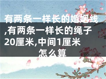 有两条一样长的婚姻线,有两条一样长的绳子20厘米,中间1厘米怎么算