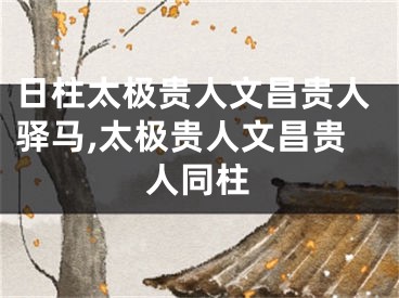 日柱太极贵人文昌贵人驿马,太极贵人文昌贵人同柱
