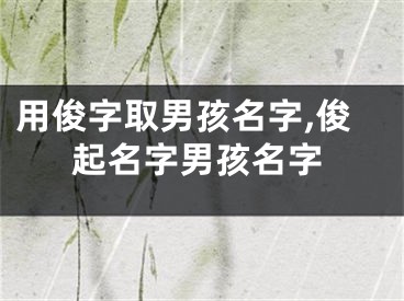 用俊字取男孩名字,俊起名字男孩名字
