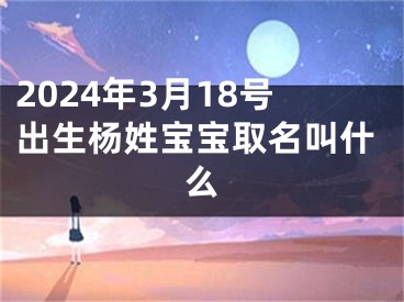 2024年3月18号出生杨姓宝宝取名叫什么