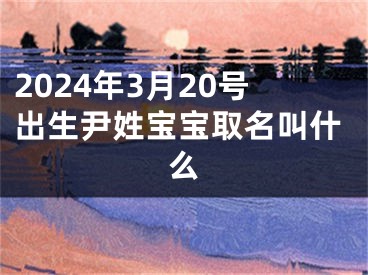 2024年3月20号出生尹姓宝宝取名叫什么