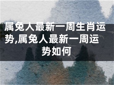 属兔人最新一周生肖运势,属兔人最新一周运势如何