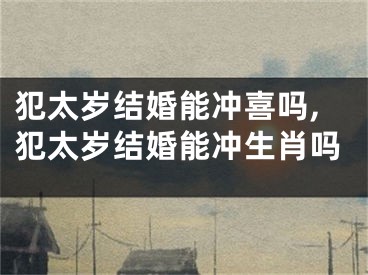 犯太岁结婚能冲喜吗,犯太岁结婚能冲生肖吗