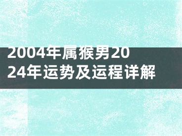 2004年属猴男2024年运势及运程详解