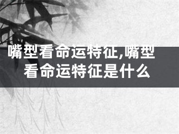 嘴型看命运特征,嘴型看命运特征是什么