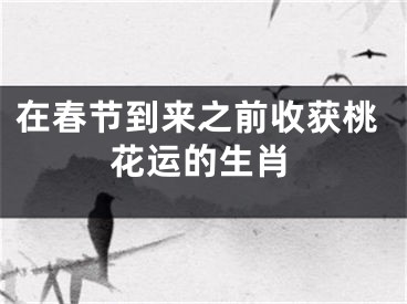 在春节到来之前收获桃花运的生肖