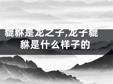 貔貅是龙之子,龙子貔貅是什么样子的