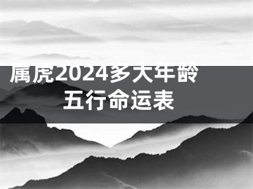 属虎2024多大年龄 五行命运表