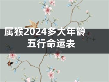 属猴2024多大年龄 五行命运表