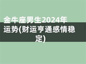 金牛座男生2024年运势(财运亨通感情稳定)