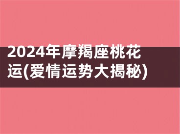 2024年摩羯座桃花运(爱情运势大揭秘)