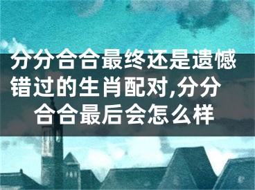 分分合合最终还是遗憾错过的生肖配对,分分合合最后会怎么样