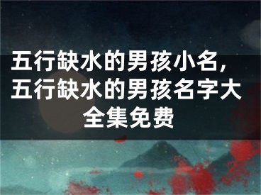 五行缺水的男孩小名,五行缺水的男孩名字大全集免费