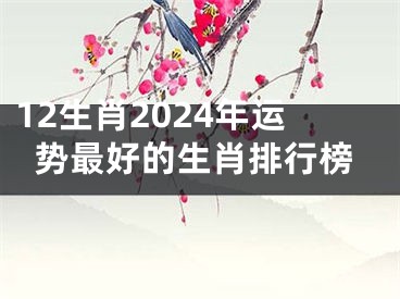 12生肖2024年运势最好的生肖排行榜
