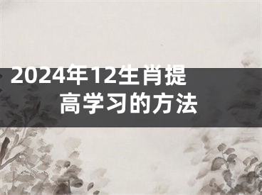 2024年12生肖提高学习的方法