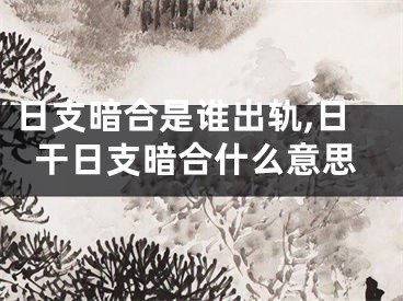 日支暗合是谁出轨,日干日支暗合什么意思