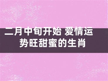 二月中旬开始 爱情运势旺甜蜜的生肖