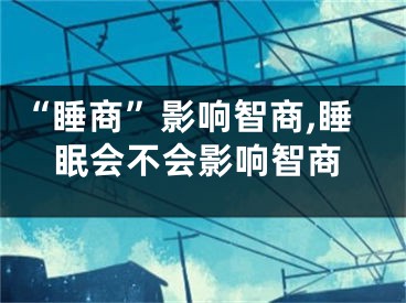 “睡商”影响智商,睡眠会不会影响智商