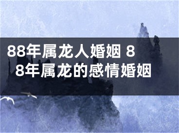 88年属龙人婚姻 88年属龙的感情婚姻