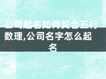 公司起名如何契合五行数理,公司名字怎么起名