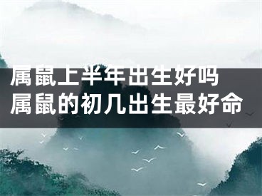 属鼠上半年出生好吗 属鼠的初几出生最好命