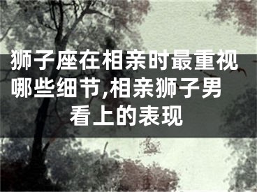 狮子座在相亲时最重视哪些细节,相亲狮子男看上的表现
