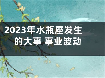 2023年水瓶座发生的大事 事业波动