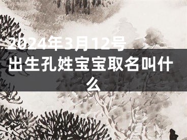 2024年3月12号出生孔姓宝宝取名叫什么