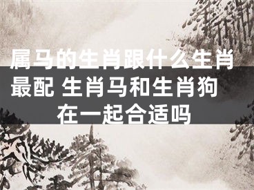 属马的生肖跟什么生肖最配 生肖马和生肖狗在一起合适吗