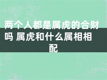 两个人都是属虎的合财吗 属虎和什么属相相配