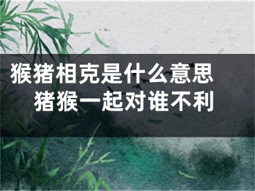 猴猪相克是什么意思 猪猴一起对谁不利