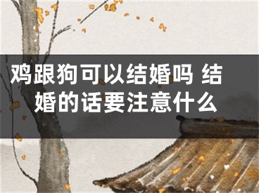 鸡跟狗可以结婚吗 结婚的话要注意什么