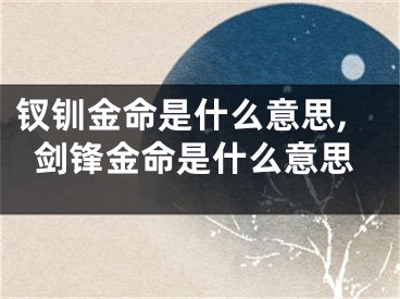 钗钏金命是什么意思,剑锋金命是什么意思