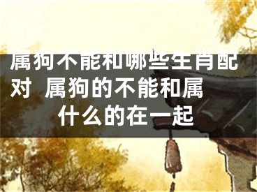 属狗不能和哪些生肖配对  属狗的不能和属什么的在一起