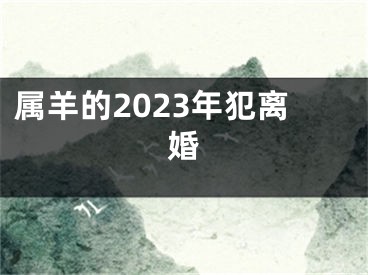 属羊的2023年犯离婚