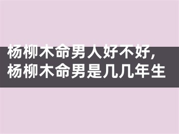 杨柳木命男人好不好,杨柳木命男是几几年生