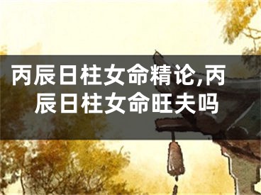 丙辰日柱女命精论,丙辰日柱女命旺夫吗