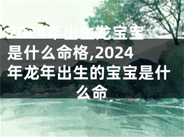 2024年出生龙宝宝是什么命格,2024年龙年出生的宝宝是什么命