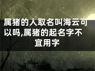 属猪的人取名叫海云可以吗,属猪的起名字不宜用字