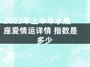 2023年上半年水瓶座爱情运详情 指数是多少