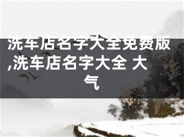 洗车店名字大全免费版,洗车店名字大全 大气