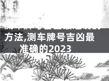 测车牌号吉凶最准确的方法,测车牌号吉凶最准确的2023