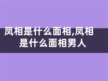 凤相是什么面相,凤相是什么面相男人