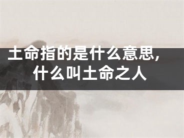 土命指的是什么意思,什么叫土命之人