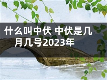 什么叫中伏 中伏是几月几号2023年