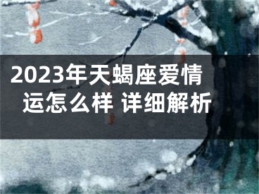 2023年天蝎座爱情运怎么样 详细解析