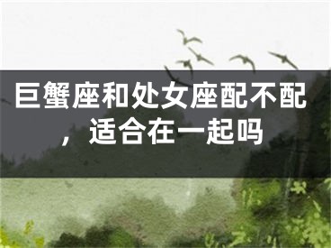巨蟹座和处女座配不配，适合在一起吗