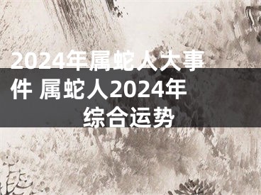 2024年属蛇人大事件 属蛇人2024年综合运势
