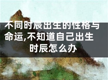 不同时辰出生的性格与命运,不知道自己出生时辰怎么办