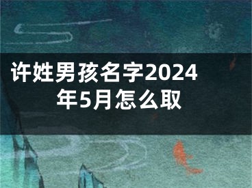 许姓男孩名字2024年5月怎么取